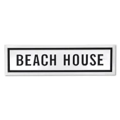 New Kirklands Home Black and White Metal Beach House Wall Sign