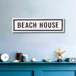 New Kirklands Home Black and White Metal Beach House Wall Sign