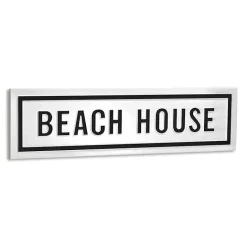 New Kirklands Home Black and White Metal Beach House Wall Sign