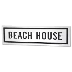 New Kirklands Home Black and White Metal Beach House Wall Sign