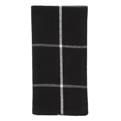 Sale Kirklands Home Black and White Plaid Cotton Napkins, Set of 4