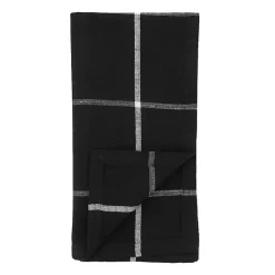 Sale Kirklands Home Black and White Plaid Cotton Napkins, Set of 4