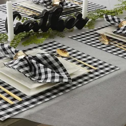 Best Kirklands Home and White Reversible Placemats, Set of 4 Black