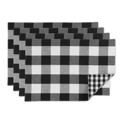 Best Kirklands Home and White Reversible Placemats, Set of 4 Black