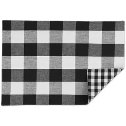 Best Kirklands Home and White Reversible Placemats, Set of 4 Black