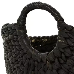 Clearance Kirklands Home Black and White Seagrass Ring Handle Basket