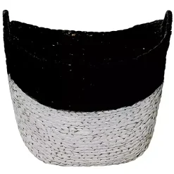 Clearance Kirklands Home Black and White Seagrass Ring Handle Basket