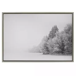 Discount Kirklands Home Black and White Snow Day Framed Canvas Art Print