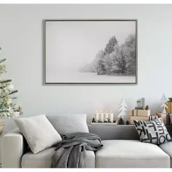 Discount Kirklands Home Black and White Snow Day Framed Canvas Art Print
