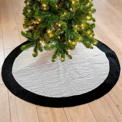 Kirklands Home Black and White Stripe Christmas Tree Skirt