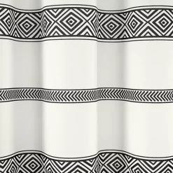 Hot Kirklands Home Black and White Striped Boho Shower Curtain