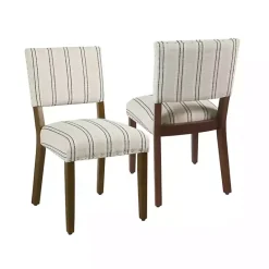 Online Kirklands Home Black and Striped Dining Chairs, Set of 2 White