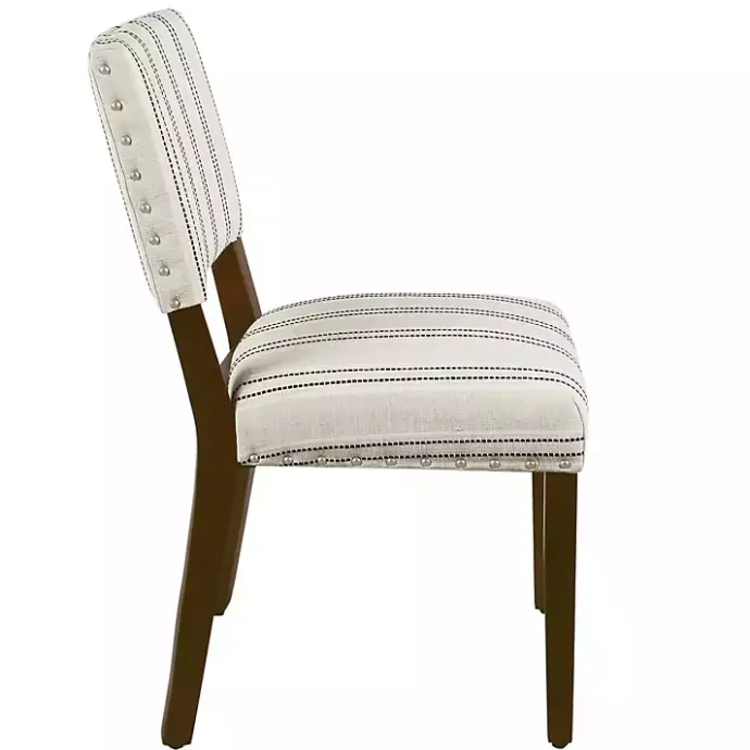 Online Kirklands Home Black and Striped Dining Chairs, Set of 2 White