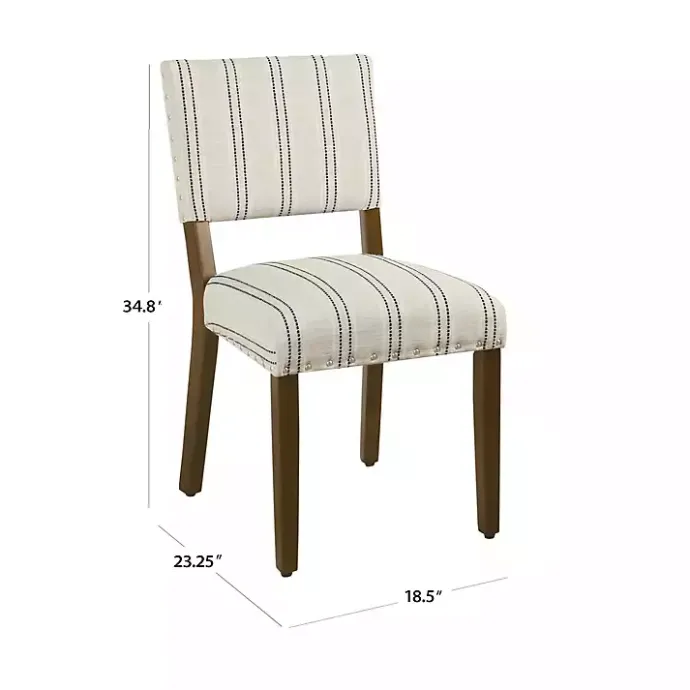Online Kirklands Home Black and Striped Dining Chairs, Set of 2 White