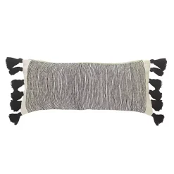 Best Kirklands Home Black and White Striped Lumbar Pillow with Tassels