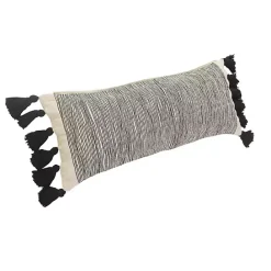 Best Kirklands Home Black and White Striped Lumbar Pillow with Tassels