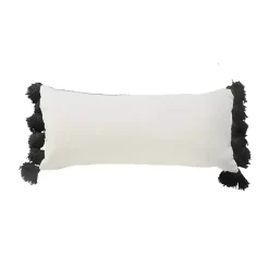 Best Kirklands Home Black and White Striped Lumbar Pillow with Tassels