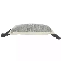 Best Kirklands Home Black and White Striped Lumbar Pillow with Tassels