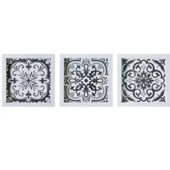 Best Kirklands Home Black and White Tile Framed Art Prints, Set of 3