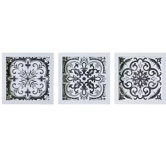 Best Kirklands Home Black and White Tile Framed Art Prints, Set of 3