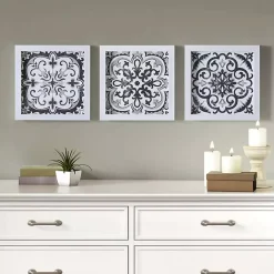 Best Kirklands Home Black and White Tile Framed Art Prints, Set of 3