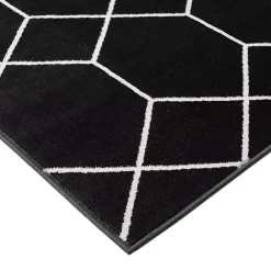 Best Kirklands Home Black and White Trellis Woven Area Rug, 6x9