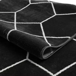 Best Kirklands Home Black and White Trellis Woven Area Rug, 6x9