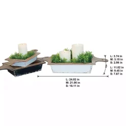 New Kirklands Home Black and White Wooden Base Bowls, Set of 3