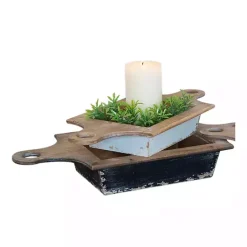 New Kirklands Home Black and White Wooden Base Bowls, Set of 3