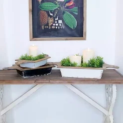 New Kirklands Home Black and White Wooden Base Bowls, Set of 3