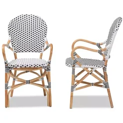 Clearance Kirklands Home Black and White Woven Dining Chairs, Set of 2
