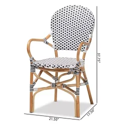 Clearance Kirklands Home Black and White Woven Dining Chairs, Set of 2