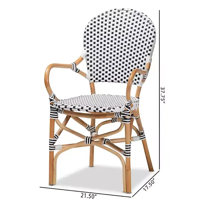 Clearance Kirklands Home Black and White Woven Dining Chairs, Set of 2