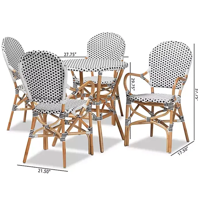 Clearance Kirklands Home Black and White Woven 5-pc. Dining Set