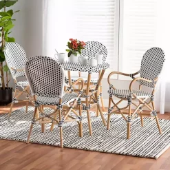 Clearance Kirklands Home Black and White Woven 5-pc. Dining Set