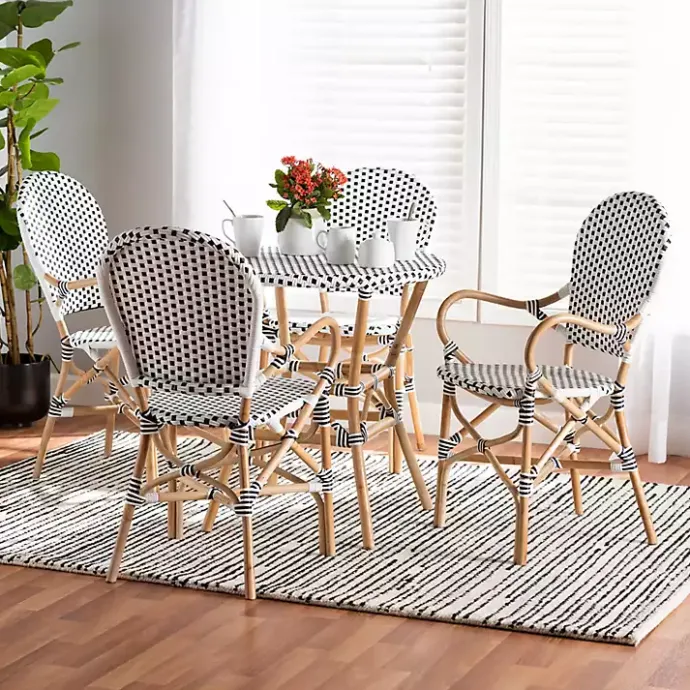 Clearance Kirklands Home Black and White Woven 5-pc. Dining Set