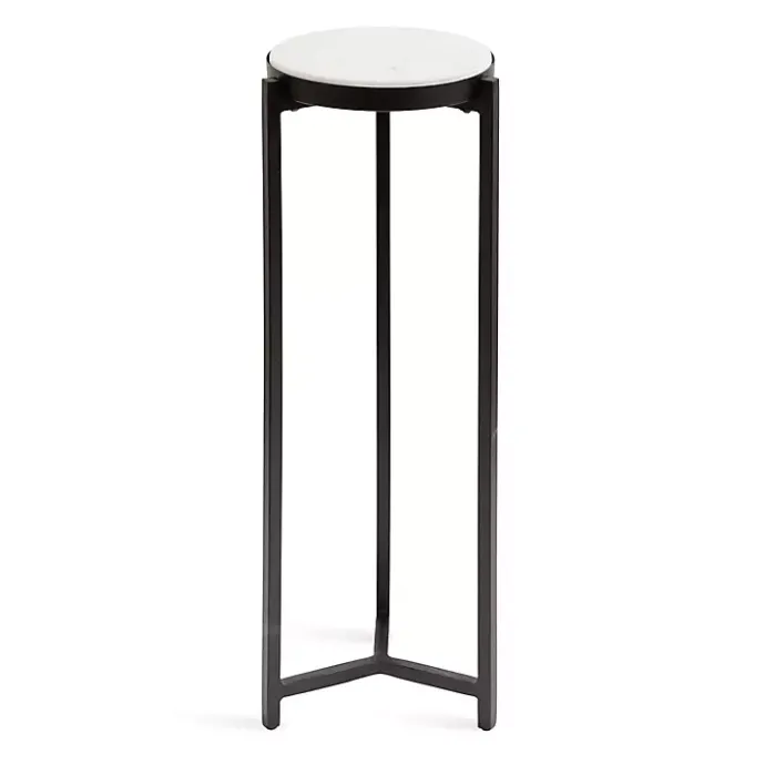 Kirklands Home Angular Marble Accent Table Black