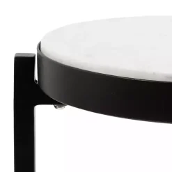 Kirklands Home Angular Marble Accent Table Black