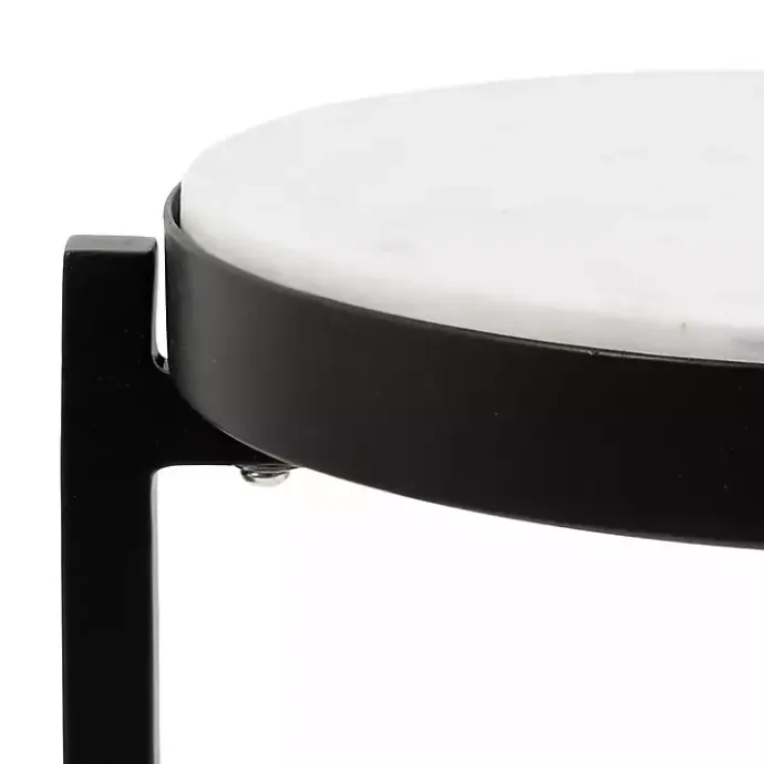 Kirklands Home Angular Marble Accent Table Black