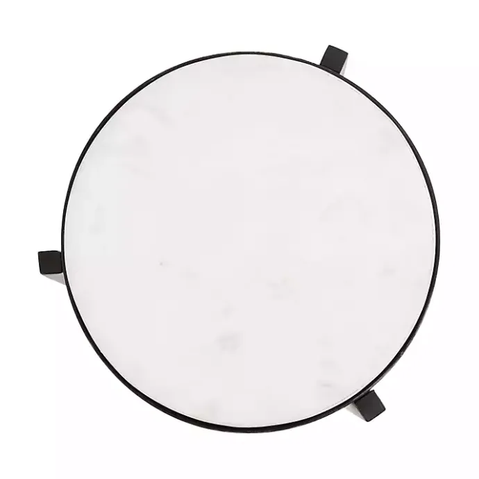 Kirklands Home Angular Marble Accent Table Black