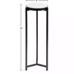 Kirklands Home Angular Marble Accent Table Black