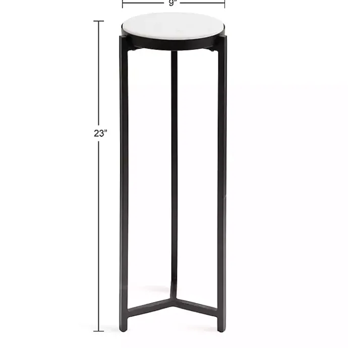 Kirklands Home Angular Marble Accent Table Black