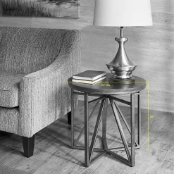 Kirklands Home Antique Bronze Kayden Round Accent Table Black