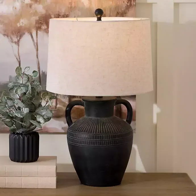 Clearance Kirklands Home Black Antique Jug Table Lamp with Handles White