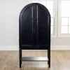 New Kirklands Home Black Arch Wood Bar Cabinet