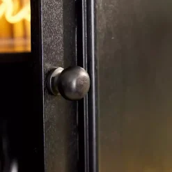 New Kirklands Home Black Arch Wood Bar Cabinet