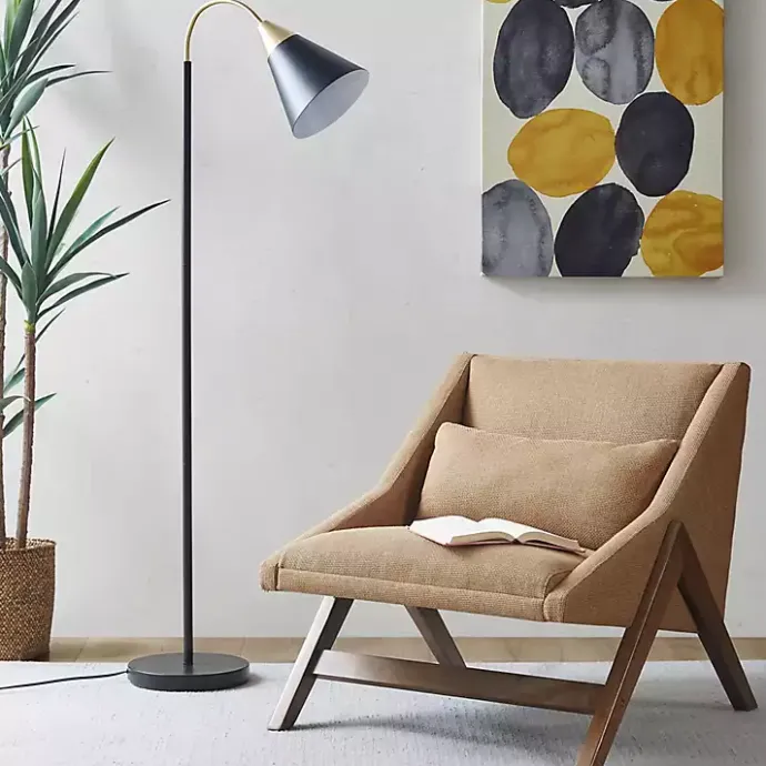 Clearance Kirklands Home Arched Cone Shade Floor Lamp Black