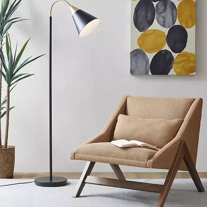 Clearance Kirklands Home Arched Cone Shade Floor Lamp Black