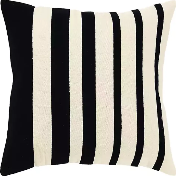 Kirklands Home Black Asymmetrical Linear Throw Pillow