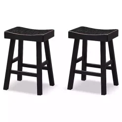 Online Kirklands Home Backless Cooper Counter Stools, Set of 2 Black